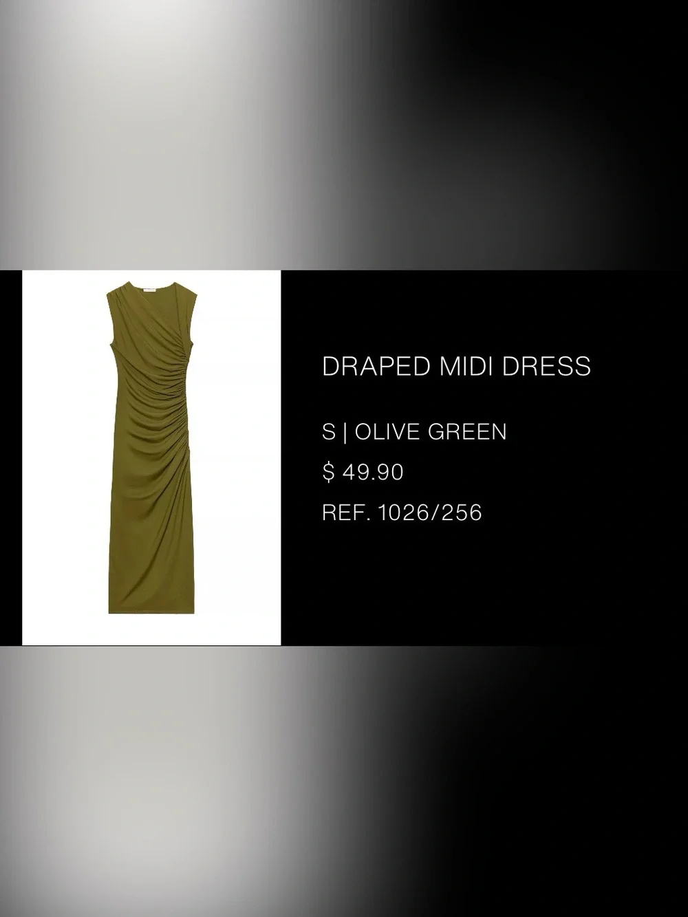 Draped Midi Dress - Olive Green